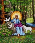 Kanwa z nadrukiem Pan Jezus na polanie