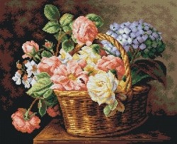 Kanwa z nadrukiem Antoine Berjon - Kosz kwiatów