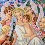 Schemat do haftu Gerda Wegner - Madonna z dzieciątkiem i muzykującymi aniołkami