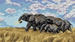 Schemat do haftu Wilhelm Kuhnert - Migrujące słonie