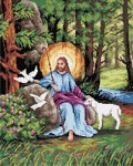 Schemat do haftu Pan Jezus na polanie