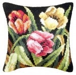 Zestaw do haftu krzyżykowego poduszka – Tulipany