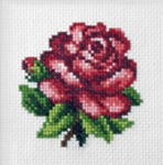 Zestaw do haftu krzyżykowego obrazek - Czerwona róża