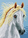 Kanwa z nadrukiem Biały koń