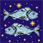 Kanwa z nadrukiem Znaki zodiaku - Ryby