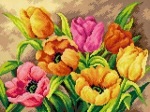 Schemat do haftu Barwne tulipany