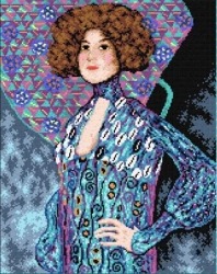 Kanwa z nadrukiem G. Klimt - Portret Emilie Floege