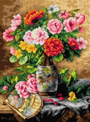 Schemat do haftu Pierre Garnier - Wazon z kwiatami i wachlarzem