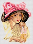 Schemat do haftu Harrison Fisher - Dziewczyna w kapeluszu