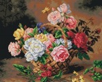Kanwa z nadrukiem Jules Ferdinand Medard - Kosz róż