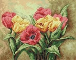 Kanwa z nadrukiem Rozkwitłe tulipany