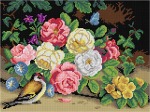 Schemat do haftu - Szczygieł i róże