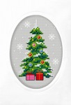 Zestaw do haftu krzyżykowego kartka Boże Narodzenie - Choinka