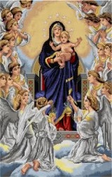 Kanwa z nadrukiem William Adolphe Bouguereau - Madonna z aniołami