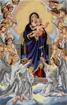 Kanwa z nadrukiem William Adolphe Bouguereau - Madonna z aniołami
