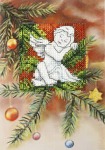 Zestaw do haftu krzyżykowego Boże Narodzenie kartka - Aniołek