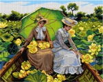 Schemat do haftu Charles Courtney Curran - Kwiaty lotosu (fragment)