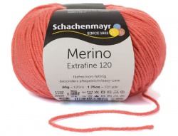 Włóczka Merino Extrafine 120 - koralowy