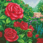 Zestaw do diamond painting obrazek - Thomas Kinkade "Idealne czerwone róże"