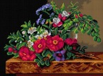 Kanwa z nadrukiem John Laurentz Jensen - Martwa natura z różami