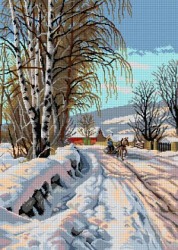 Kanwa z nadrukiem Peder Mork Monsted - Tory pokryte śniegiem w Lillehammer
