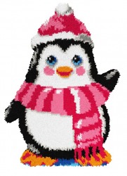 Zestaw latch - hook poduszka - Świąteczny pingwinek