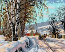 Schemat do haftu Peder Mork Monsted - Tory pokryte śniegiem w Lillehammer