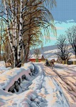 Schemat do haftu Peder Mork Monsted - Tory pokryte śniegiem w Lillehammer