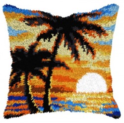 Zestaw latch - hook poduszka - Zachód słońca w tropikach