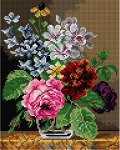 Schemat do haftu Jan Frans van Dael- Bukiet kwiatów w szklanym wazonie