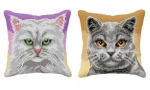 Pakiet 2 zestawów do wyszywania poduszek:  Koty