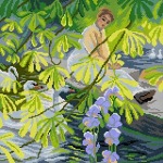 Kanwa z nadrukiem Gaston de La Touche - Pod drzewem