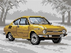 Kanwa z nadrukiem Zabytkowy samochód - Skoda 110R