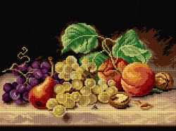 Kanwa z nadrukiem Emilie Preyer - Martwa natura z owocami