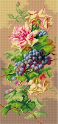 Schemat do haftu Catherina Klein - Martwa natura z różami i winogronem