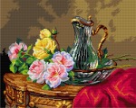 Schemat do haftu Dominique Hubert Rozier - Martwa natura z różami i karafką na wodę