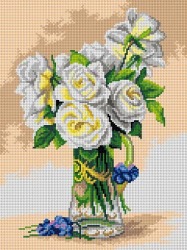 Schemat do haftu Paul de Longpre - Białe róże