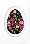 Zestaw do haftu krzyżykowego kartka Wielkanoc - Pisanka kwiaty