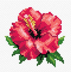 Zestaw do haftu krzyżykowego dla początkujących - Hibiskus