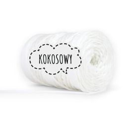 Sznurek Poliestrowy Płaski 5mm - Kokosowy Biały