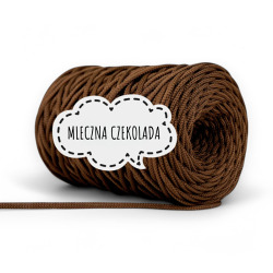 Sznurek Poliestrowy Płaski 5mm - Mleczna Czekolada Brązowy