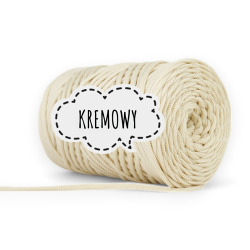 Sznurek Poliestrowy Płaski 5mm - Kremowy