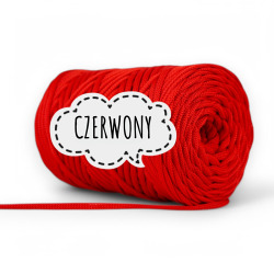 Sznurek Poliestrowy Płaski 5mm - Czerwony