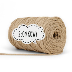 Sznurek Poliestrowy Płaski 5mm - Słomkowy Beż