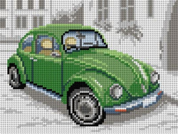 Schemat do haftu - Zabytkowy samochód - Garbus