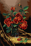 Schemat do haftu Martin Johnson Heade - Wazon z czerwonymi różami