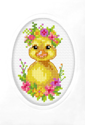 Zestaw do haftu krzyżykowego kartka Wielkanoc - Kaczuszka