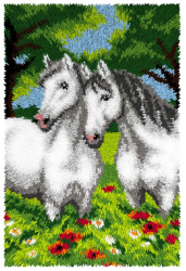 Zestaw latch - hook dywanik -  Para koni