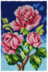 Zestaw latch - hook dywanik - Róże