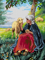 Schemat do haftu Francois Paul Lougee - Pasterka i owce